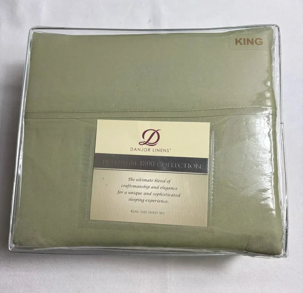 Danjor Linens Platinum 1800 Collection King Size Sheet Set Green NEW